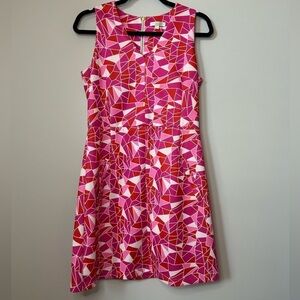JADE Melody Tan Geometric Print Midi Dress Size S